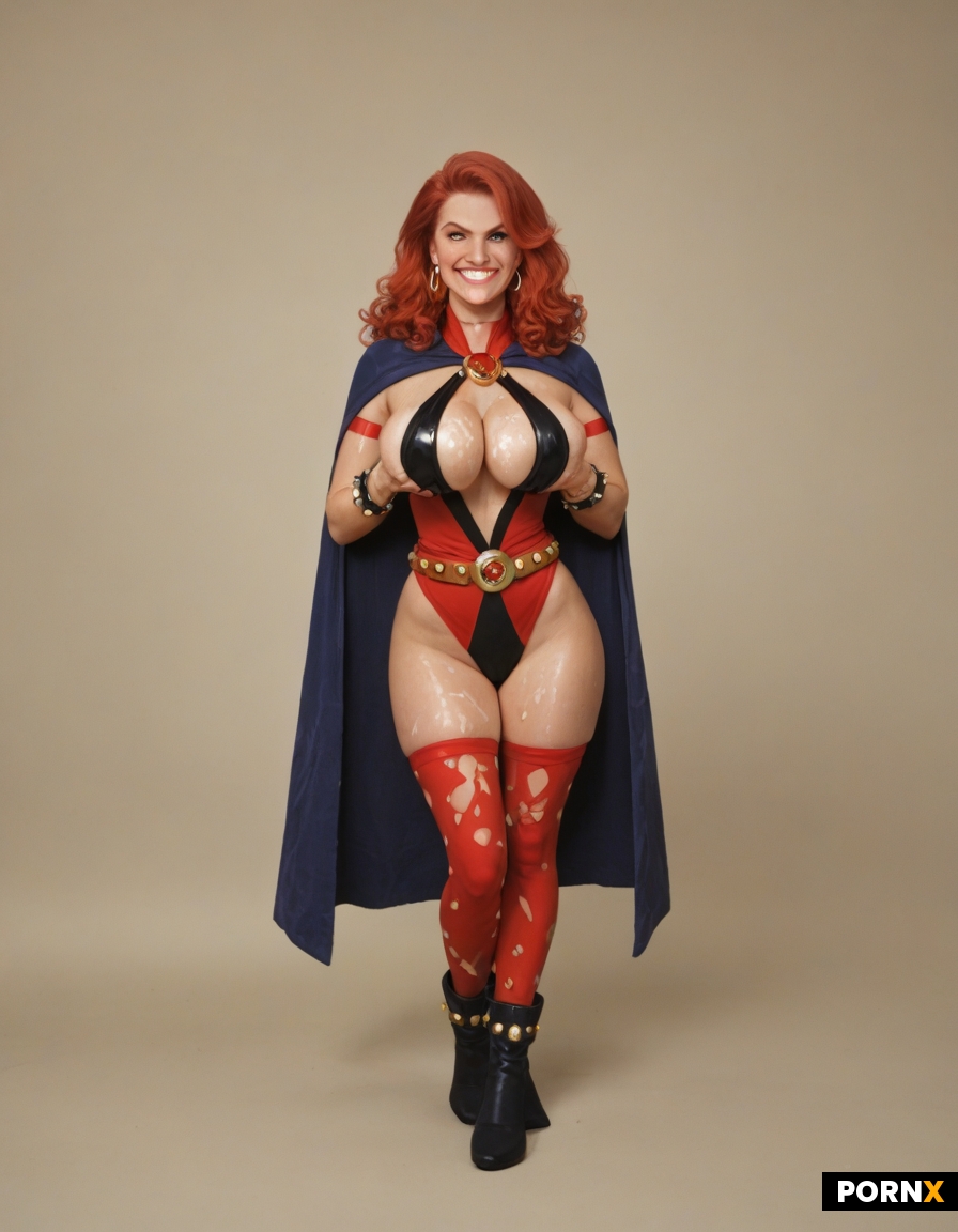 Ultimate Dynamic overdramatic maniacal retro vintage comic superheroine