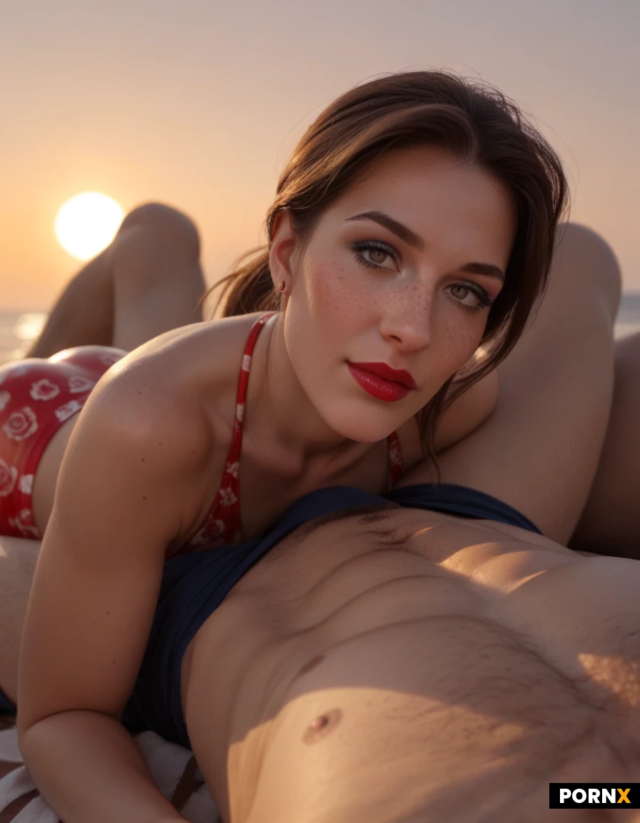 (male and female:1.5),2 people,
female, 24 years old, ultra detailed face, ultra detailed eyes, horny face, fit, perfect legs, medium loose breasts, freckles, perfect eyes, full lips, lipstick, makeup, brown hair, ponytail, (Sketch lines style:1.2), red fullbody transparent swimsuit, rose pattern swimsuit,
(male laying on the Sun lounger:1.4), male in boardshorts,(female put hand inside male boardshorts:1.0),