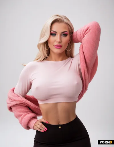 A high-fashion studio portrait of a glamorous bimbo 1