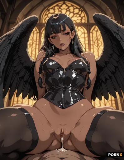 A stunning 20-year-old African goth goddess with a very dark complexion