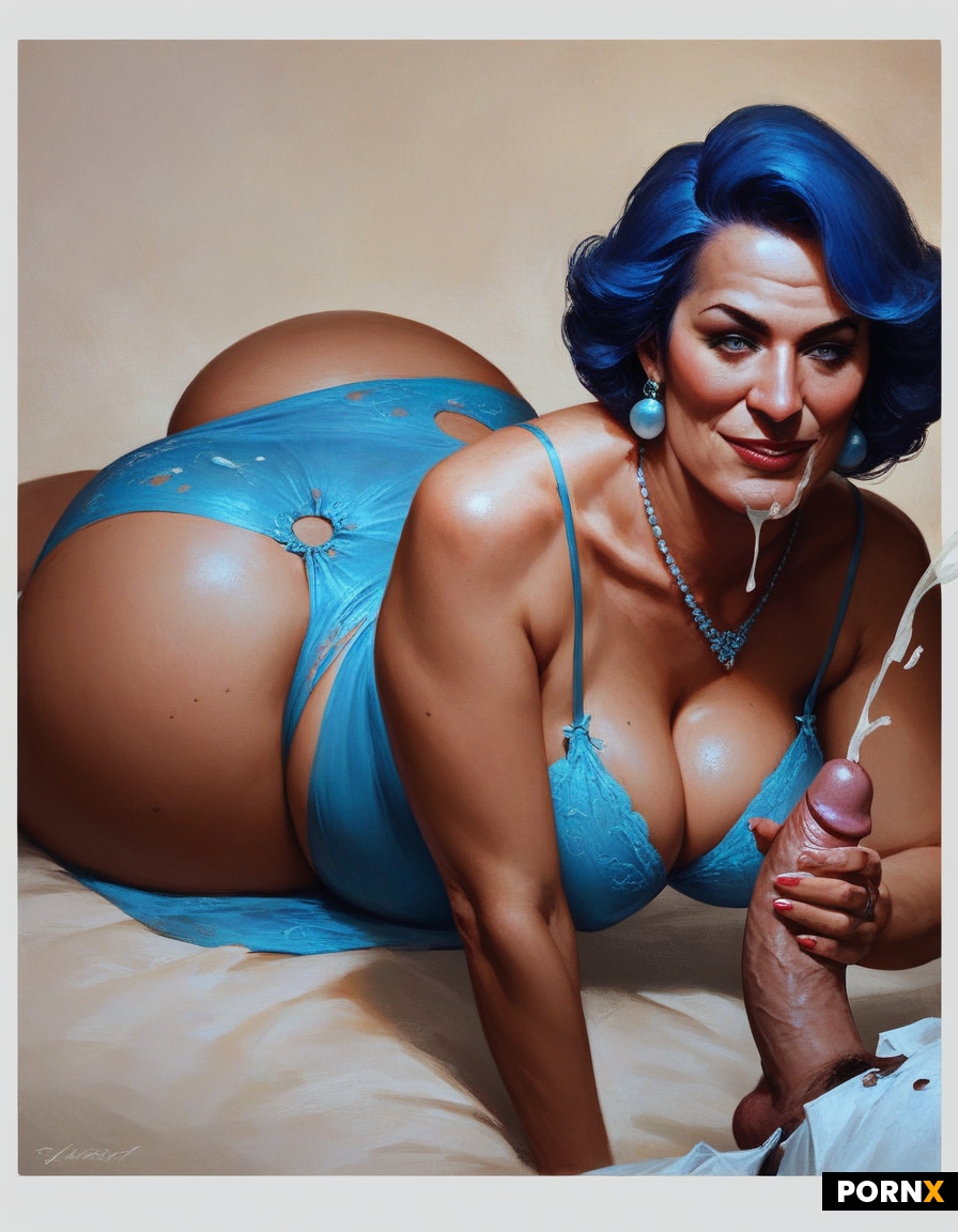 Dark short hair busty mother MILF