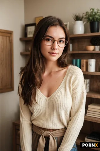 A medium shot of a Caucasian woman with long