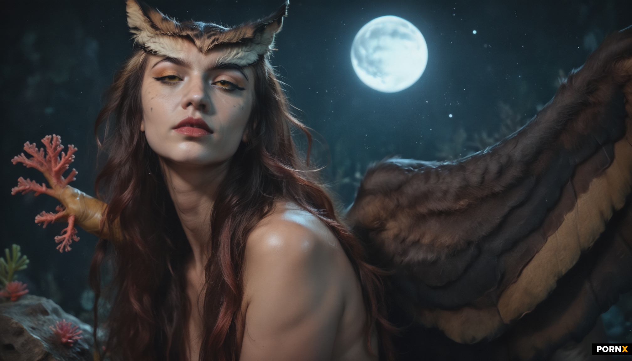 an owl gryphon woman