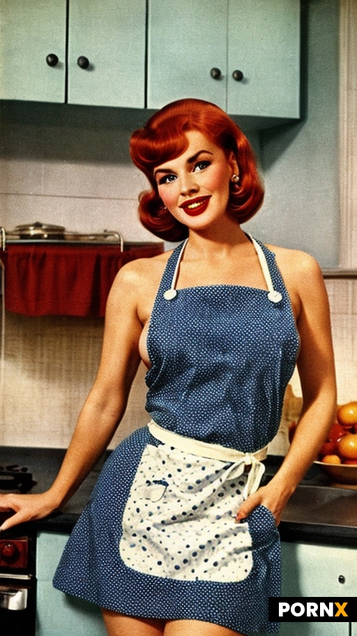 topless Traditional 1960s housewife