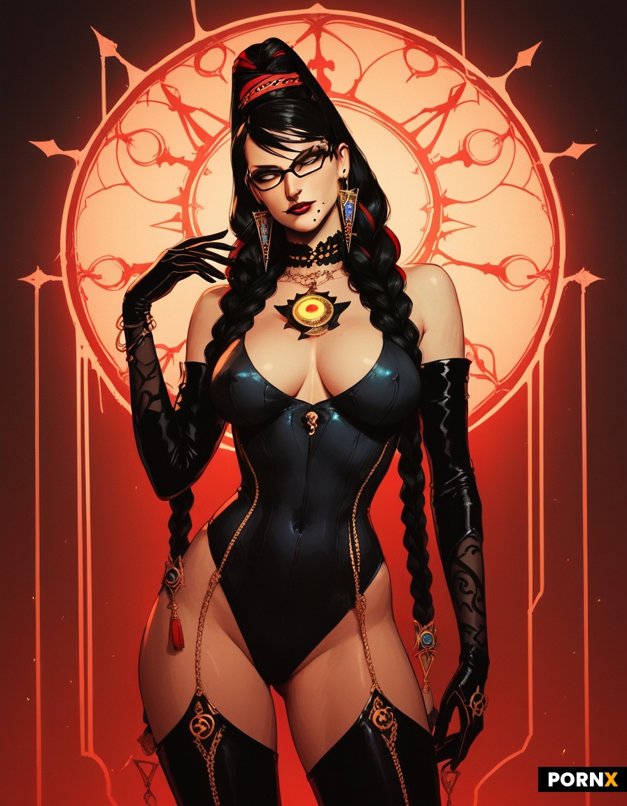 Bayonetta complètement nue avec de très gros seins