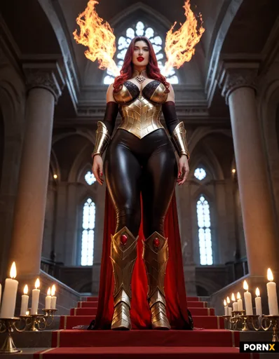 A commanding adult woman sorceress age