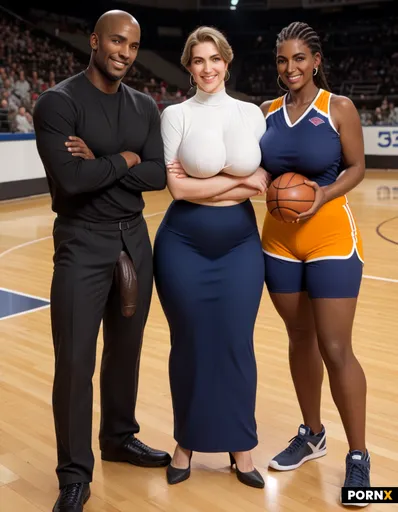 in a basketball stadium
