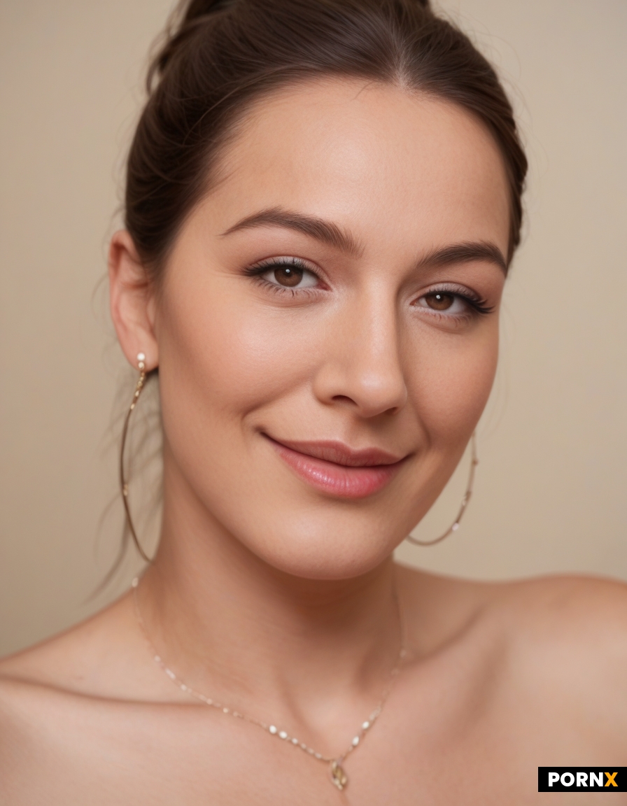 Adult South Asian woman with a soft oval-to-round face shape and balanced facial proportions