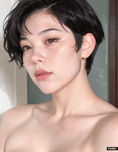 Close-up headshot — Frame cropped from mid-chest/shoulders up to just above the head