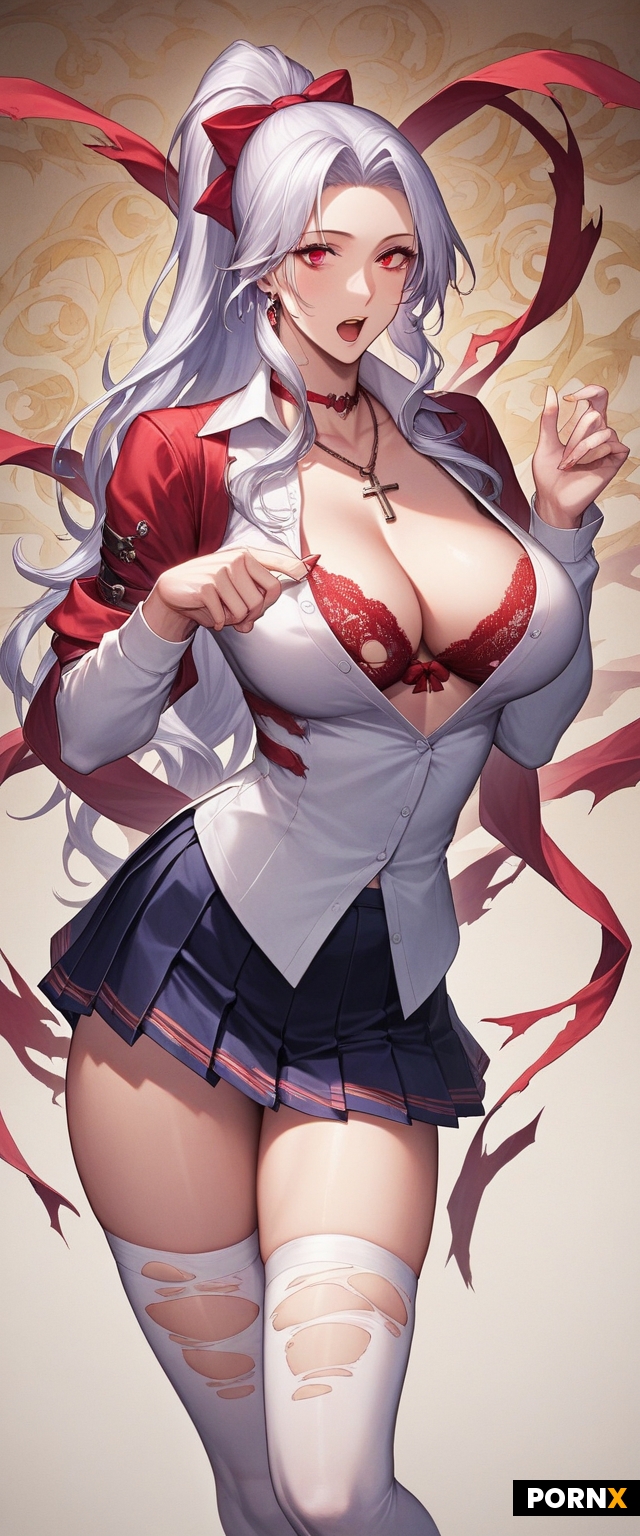 highly detailed anime-style woman with fair