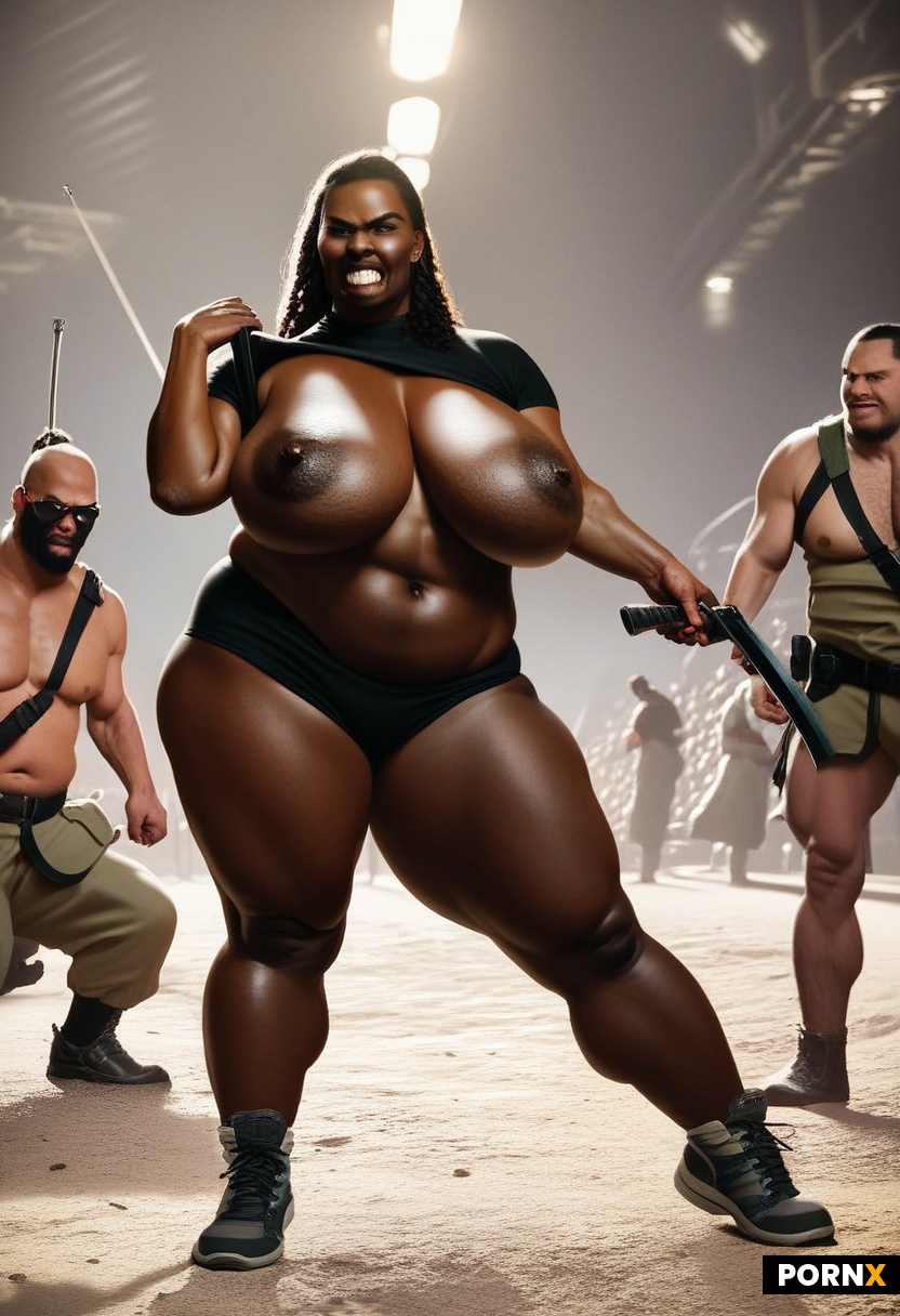 female slave fighting scene