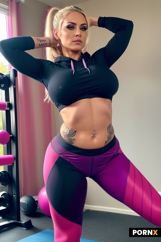Action photo of woman stretching