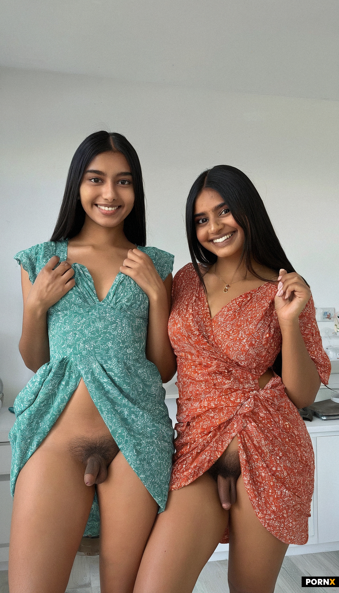 Two cute Indian women standing