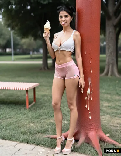 visible wet patch and camel toe