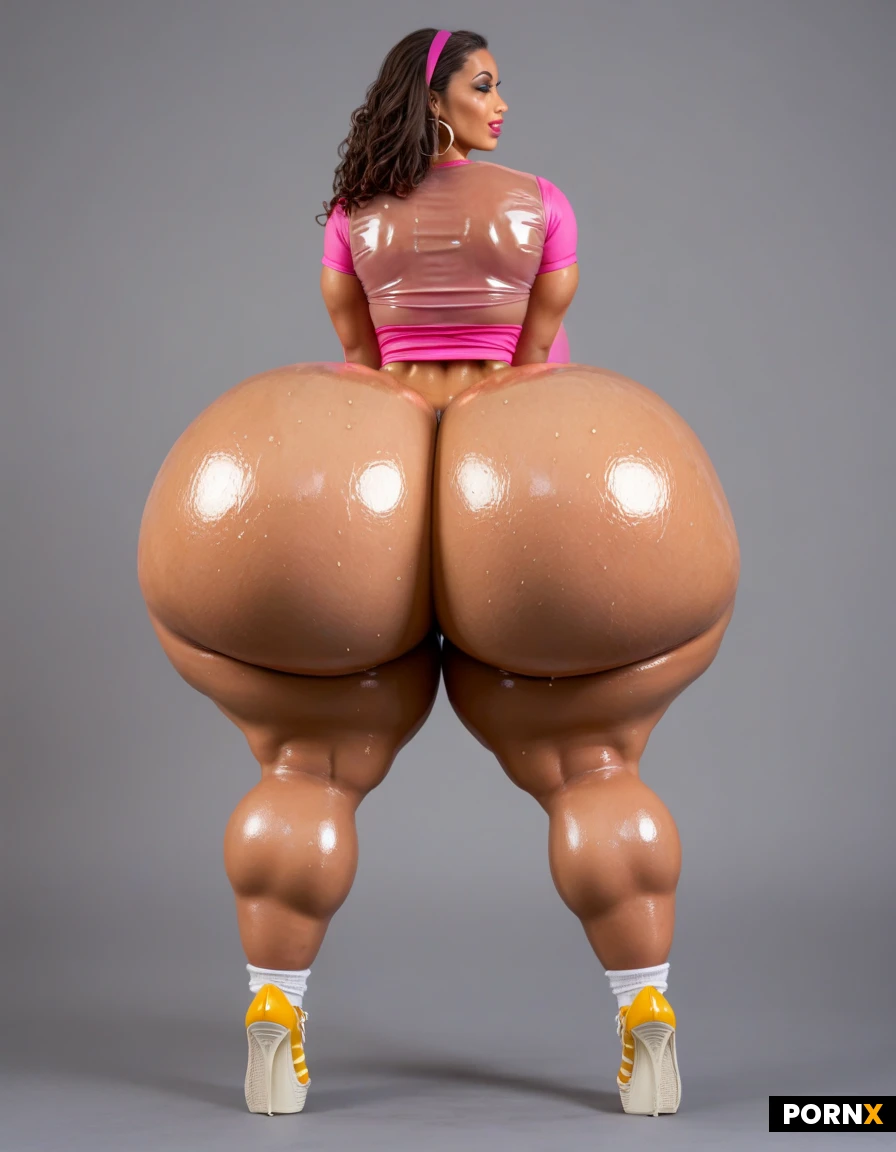 perfect pov porno view angle, perfect doggystyle pov view angle, (hyper waist: 1.39325) unnaturally waist: 1.34295), (snatched waist: 1.34295), sexy Sexv Figure, evil bimbo, (Excellent Figure: 1.2405), Fully Dressed, (wet shinv oiled skin: 1.39), warm brown skin, large brown eves, expressive brown eves, thick dark evebrows, dark brown bob haircut. straight dark brown hair, rounded bangs purple hairband, wet tight pink t-shirt, wet tiaht sleeved pink shirt, ( wearing not_long tight bright orange booty iorts: 1.3) long white socks, yellow shoes, white sneakers, purple bracelet, colorful backpack, not_big purple backpack, not_big backpack, not_long adventurous explorer outfit, tight form fitting clothes, ripped clothing, naked waist, naked back Haircut, verv wet skin, Full Body, Perfect Anatomical Body supermodel, (Bimbo Figure: 1.356), (Huge Pawg Ass: 1.3597) (Huge Bubble Butt: 1.38598), (Bimbo Fat Ass: 1.352), (Thick Hips: 1.375998), (hyper arched ass: 1.3572), Big Tits, uhd, hdr, she Has A Colossal Firm Bubble Butt, (Extremelv Giant Ass 1.375893), (huge heavy butt: 1.34), (She Has A Giant Firm Bb Ass: 1.2745), Award Winning Photo, Ultra High Detailed Photo (Incredibly Large Ass: 1.3731991), (Oversized Colossal Ass: 1.2555), (Excellent Thick Soft Ass: 1.37696), Detailizide (Excellent Thick Soft Ass: 1.37696), elegant sexy woman Massive Brazilian Butt Lift: 1.33796), Bimbo Bodv, perfect anatomical body, Perfect Anatomy Bimbo Body, (bbl big ass 1.34766), (extreme hyper massive gigantic ass: 1.3451), fake ass, very pretty face