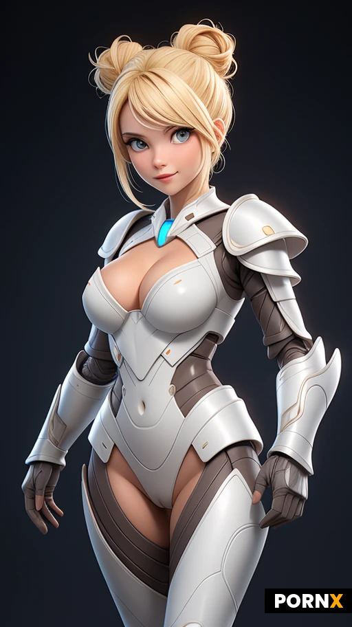 Scandinavian, slutty girlfriend,cute model,cute babe face,hair bun, perfect round Breasts,firm perky breasts,blonde hair,cleavage,looking at you,tanned skin,model, looking at you, topless, (naked), (nude breasts), perfect pussy, 3/4 portrait View, small nipples, (transparent armor), spaceship, (sci-fi Armor), modern armor, 30 years,