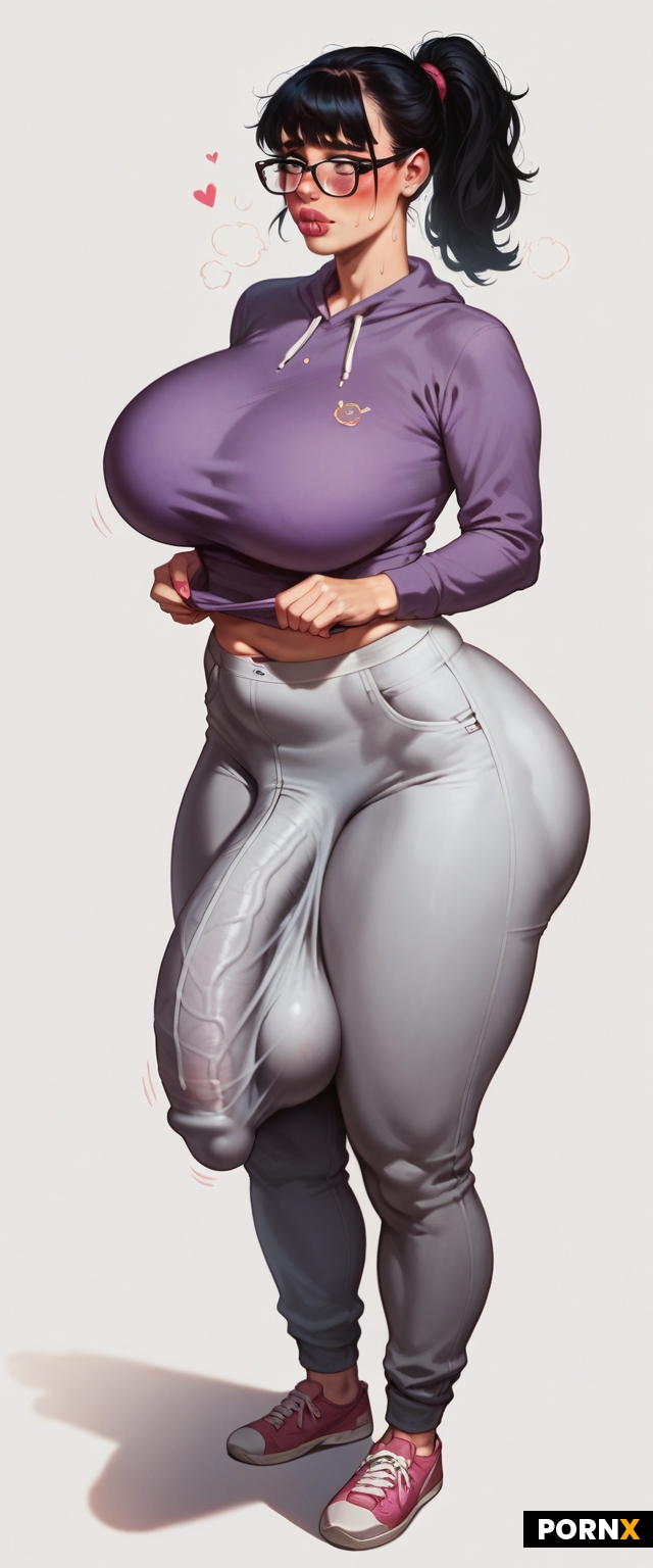 20-year-old nerdy messy awkward shy Japanese nerd futanari named Ai