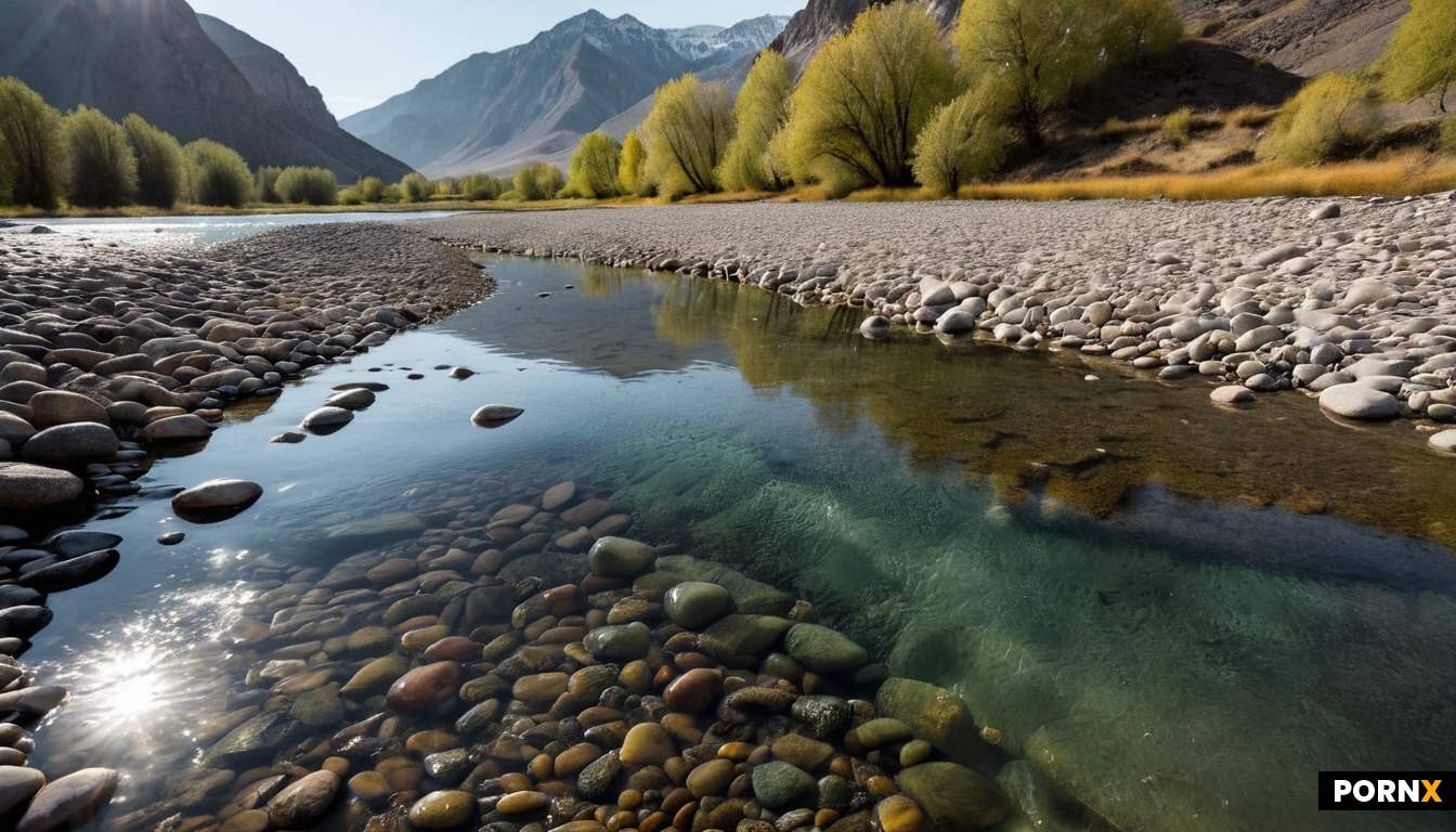 translucent body of water flowing down a poetic looking valley
