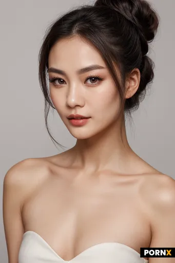 Chinese woman in her 20s with a sleek angular face and a tapered camera-perfect jawline