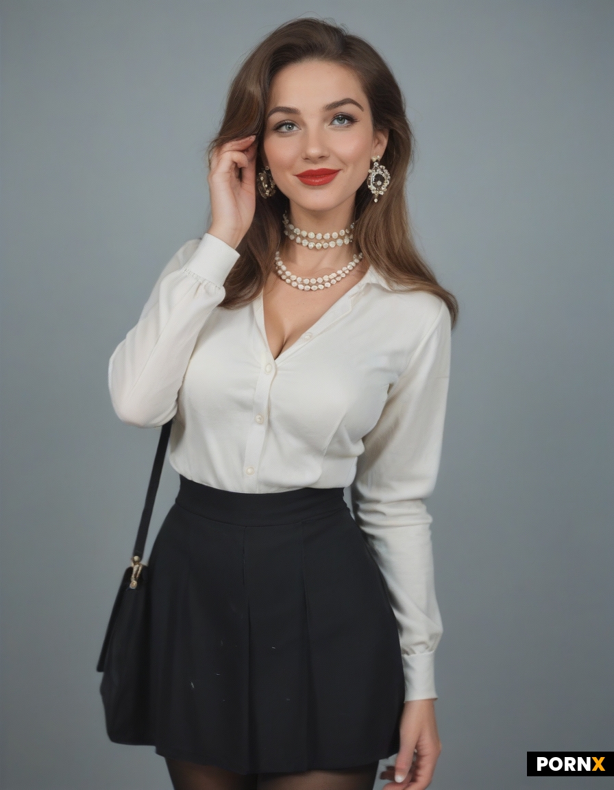 Dynamic exaggerated busty slim ditzy geeky cute preppy nerdy Nympho teacher professor