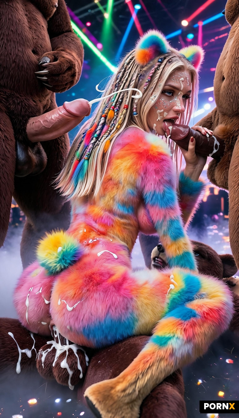 Rave scene with party lights and lasers
