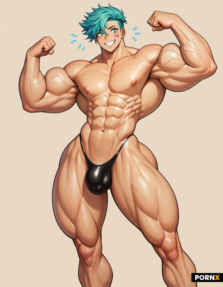 Buff bulky hyper muscle bodybuilder Giant