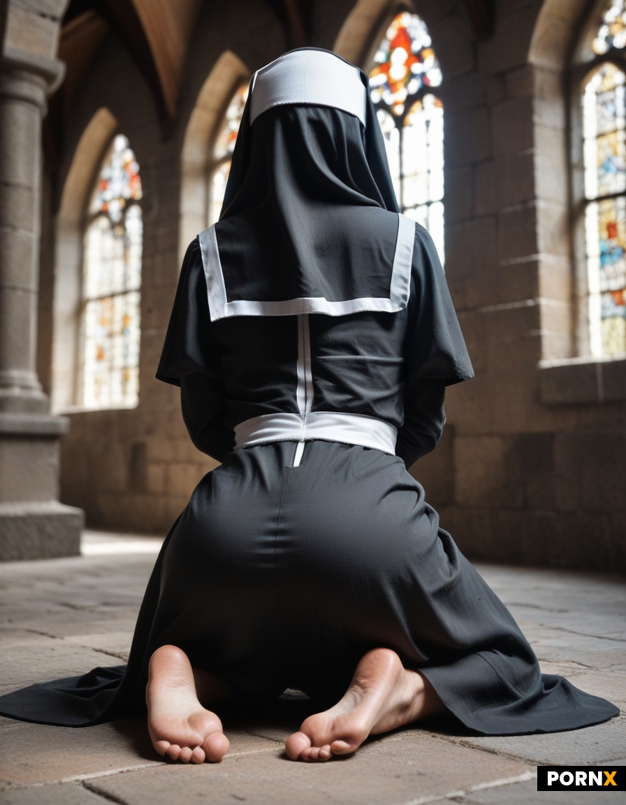 nun in medieval castle
