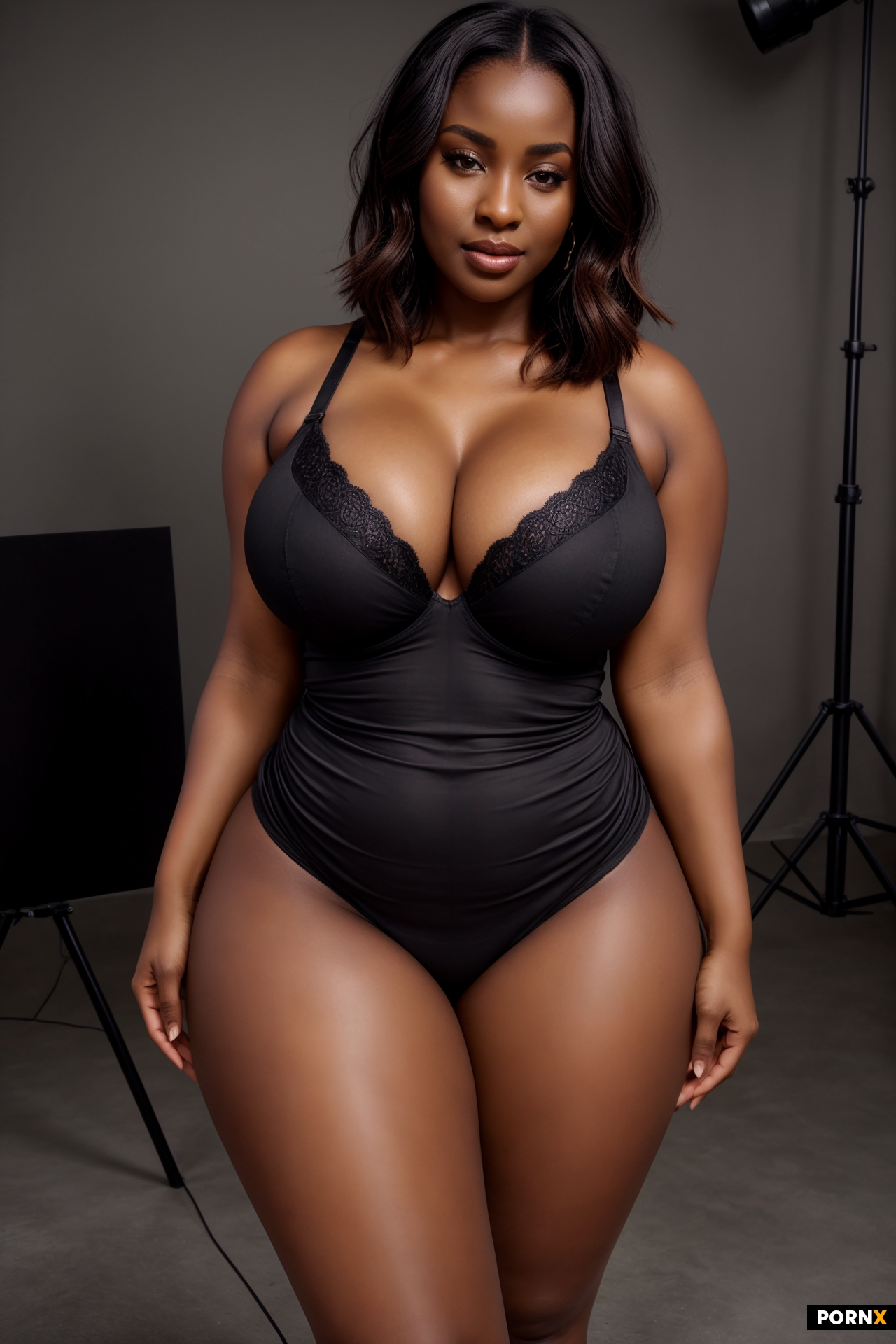a high-quality full body studio portrait photograph of a beautiful African woman