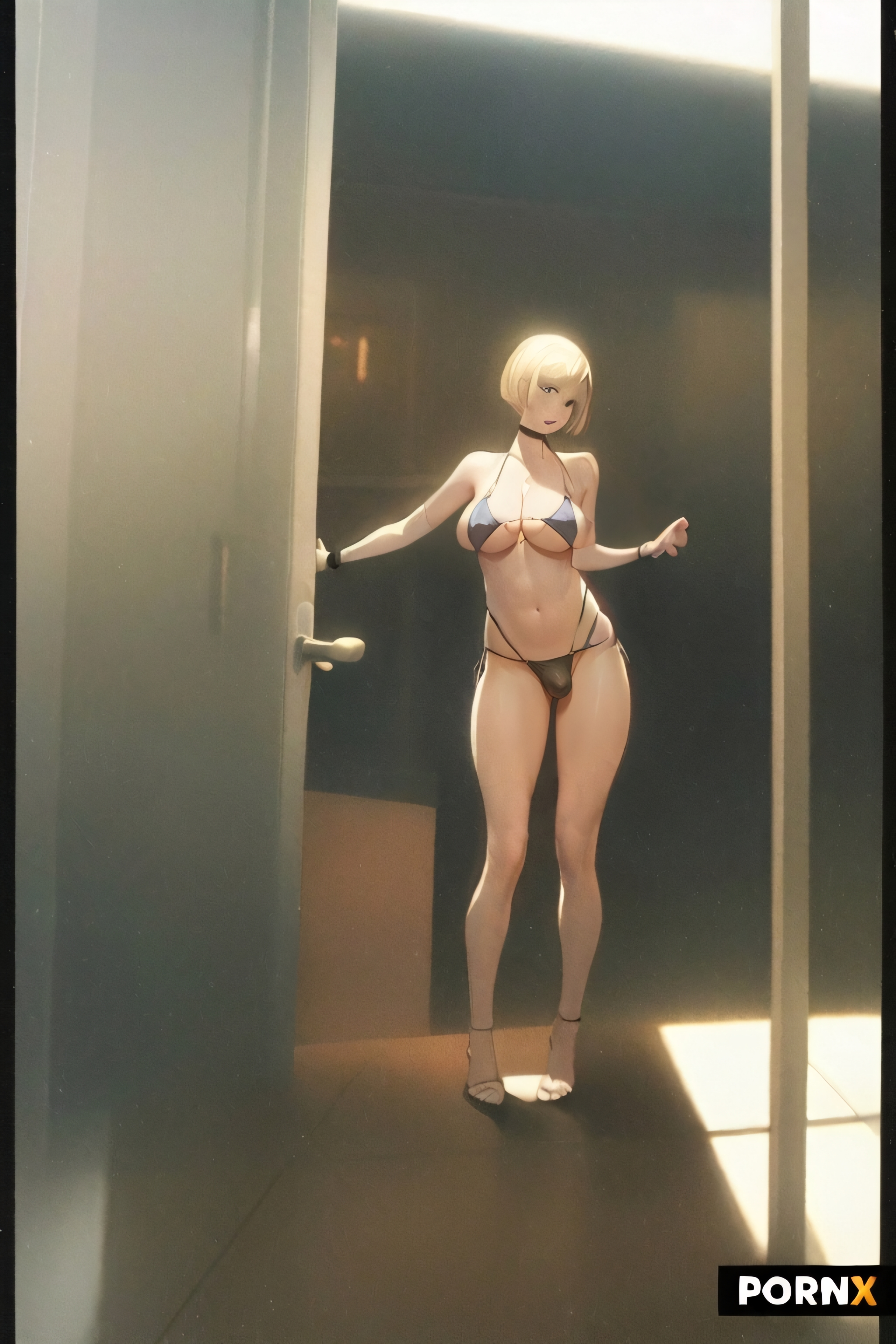 Make her bulge even larger