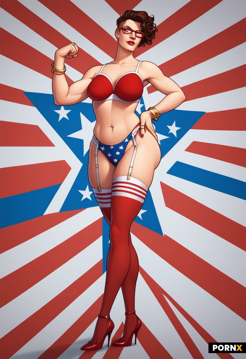 American Superheroine bra and panties stars and stripes