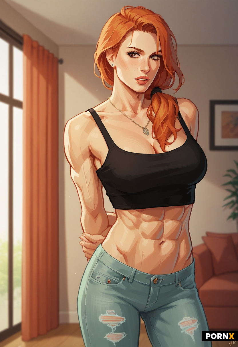 In the process of removing her top