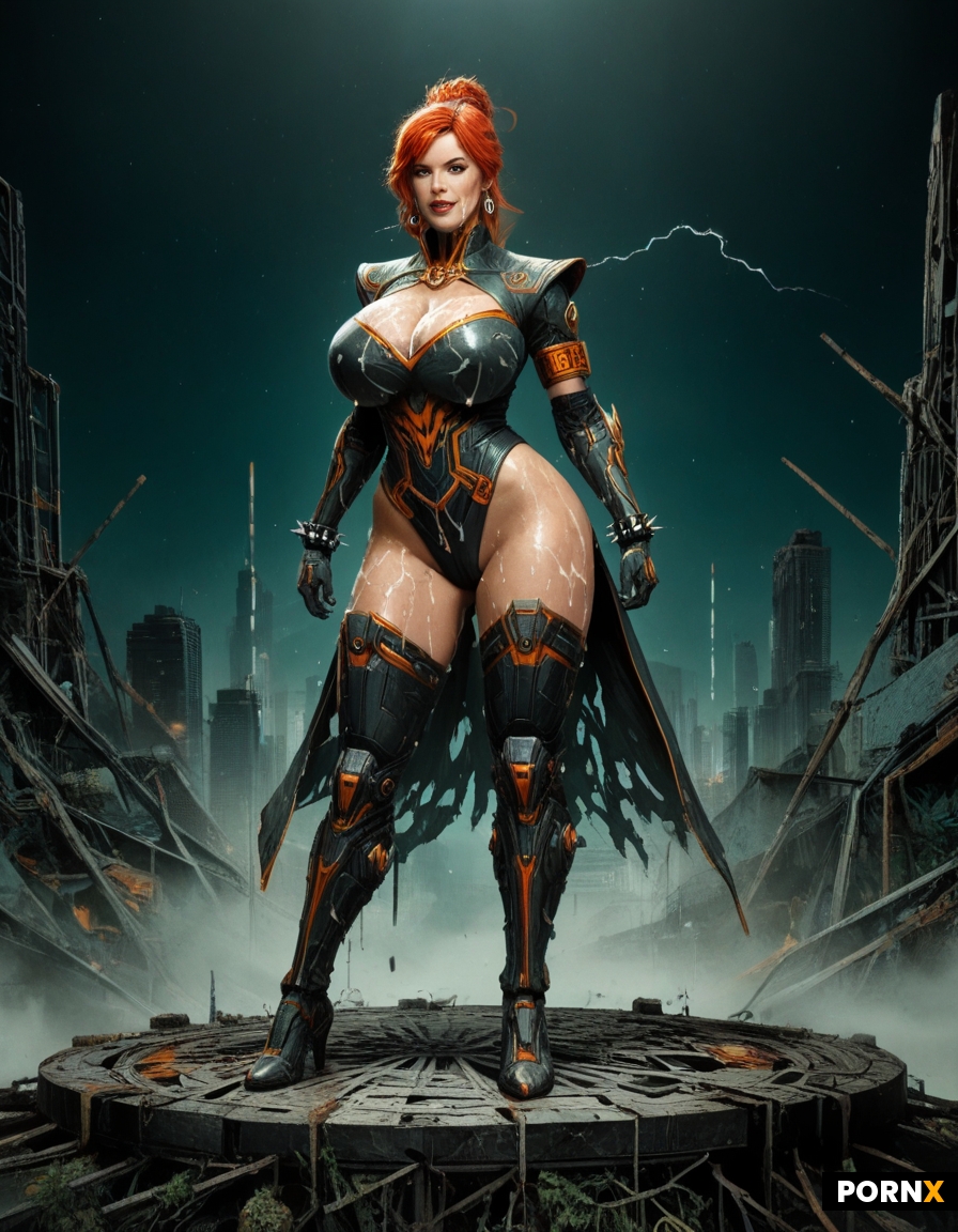Dynamic overdramatic maniacal futuristic comic superhero