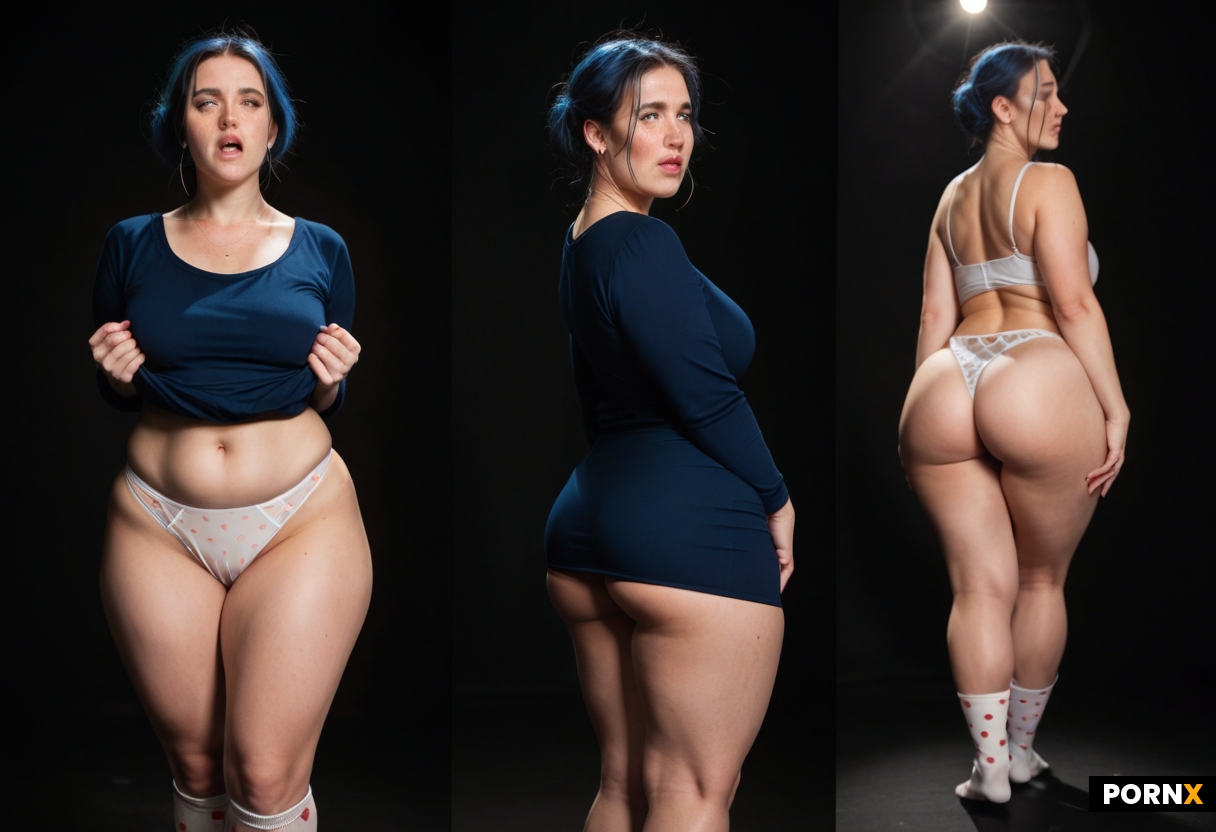 Standing showing thick chunky voluptuous  fit body