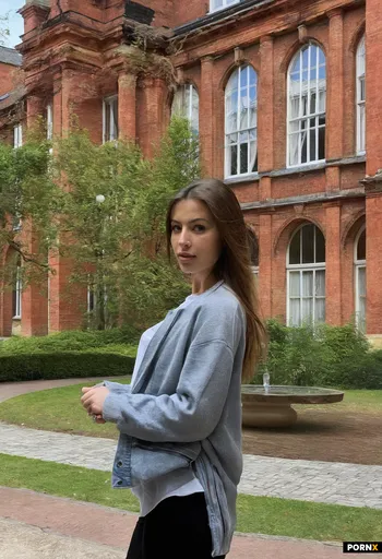 18 year old woman college campus eye contact 2010s