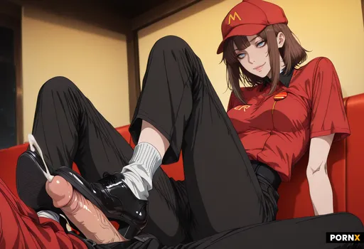 Red fast food uniform