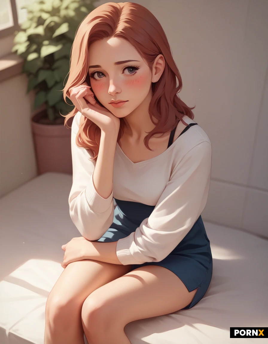 anime, perfect cute svelte body:1.5, blushing, aroused, face sitting, curiosity, dainty, lean perky luscious figure,