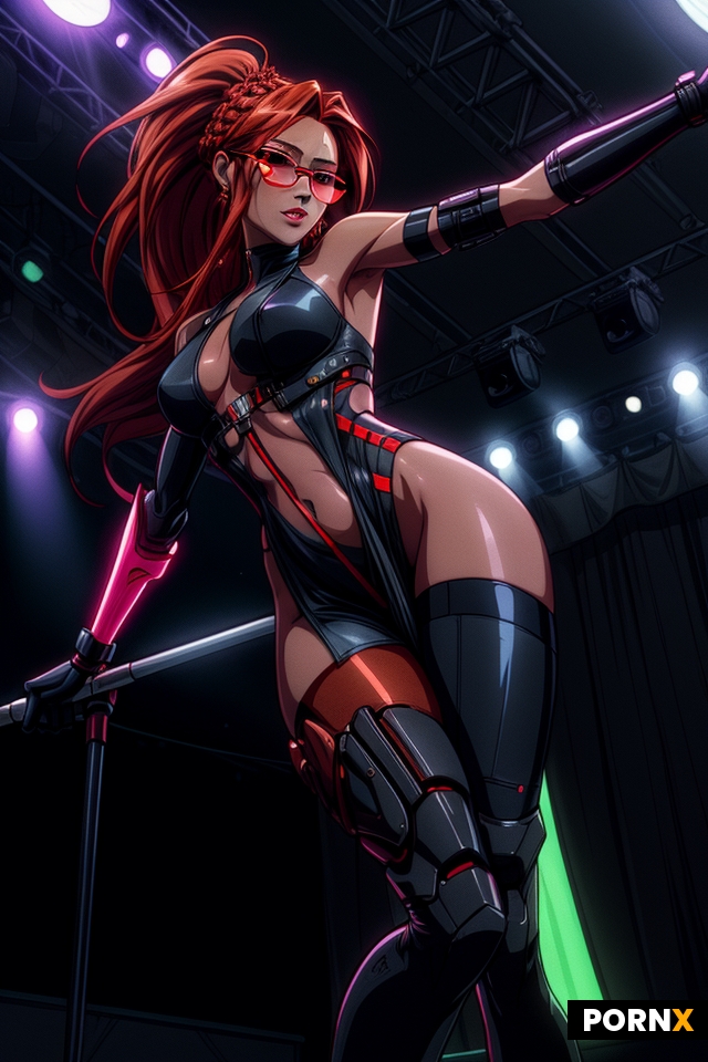 scene_description: A beautiful 25-year-old akali on stage in night club