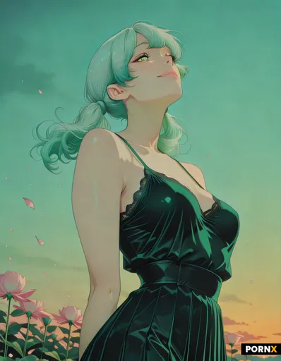 A highly detailed full-body portrait of a cute adult woman in her early twenties with large sparklin