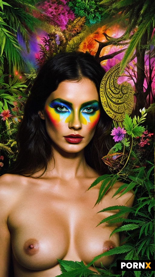 surreal collage with psychedelic colours