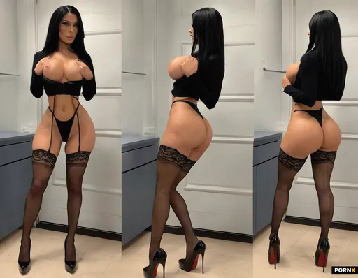 Depict gorgeous bimbofied slender secretary in the office
