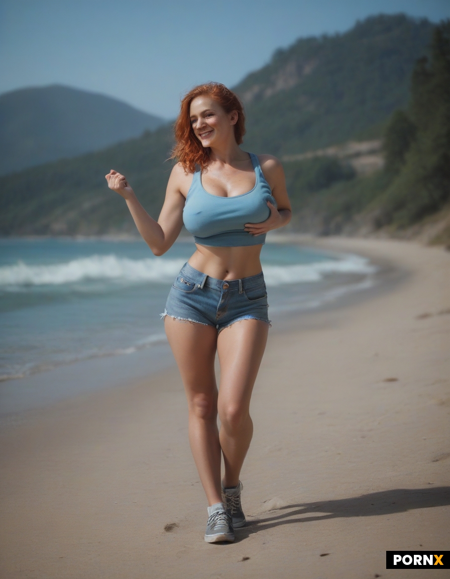 Full body Redhead woman