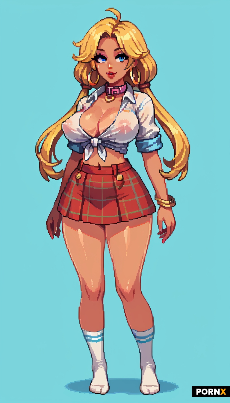 long blonde pigtails