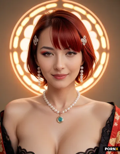 A close-up portrait of a young-East Asian woman with a short black bob and straight bangs