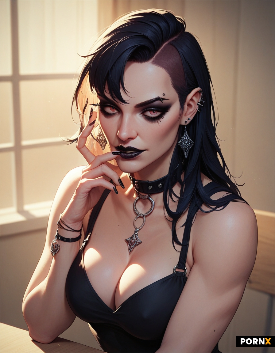 20 year old female Goth science teacher seducing nerdy male