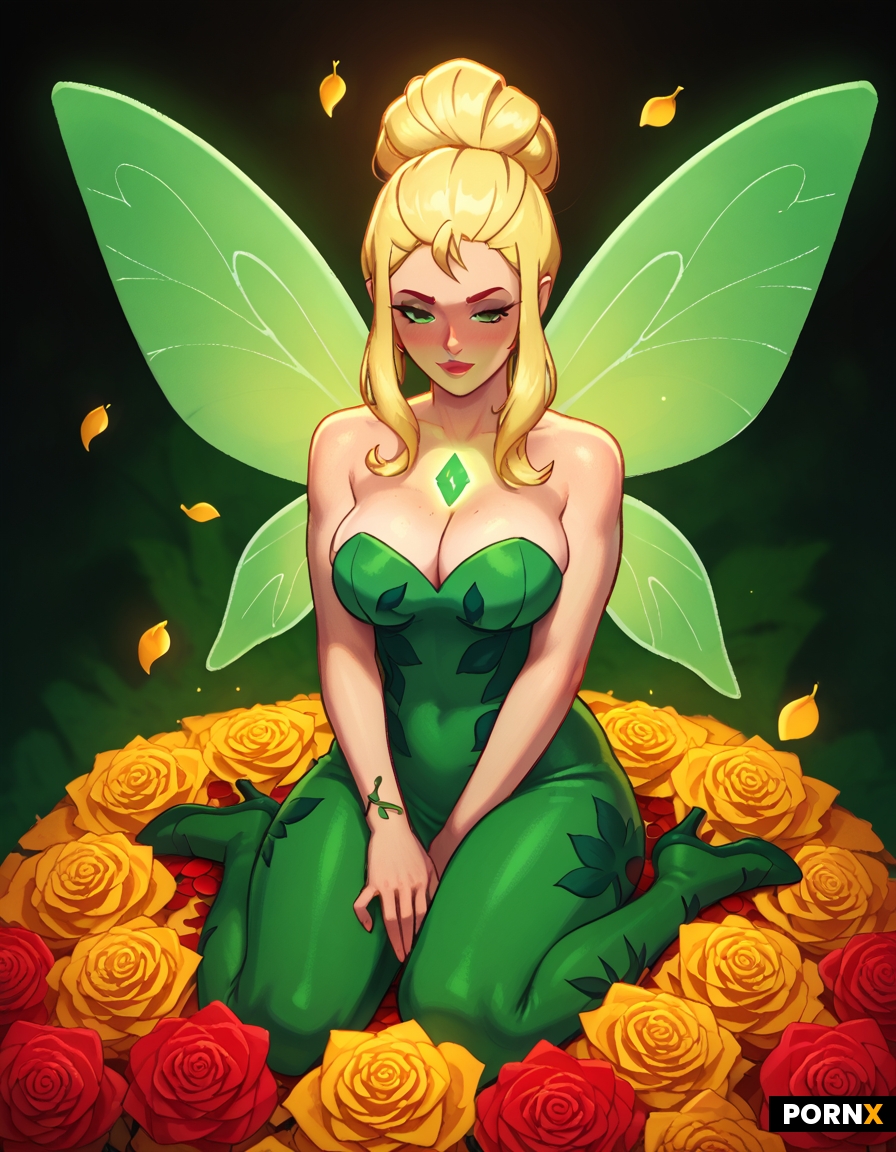 sitting on a giant rose