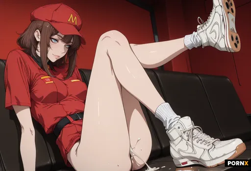 Red fast food uniform