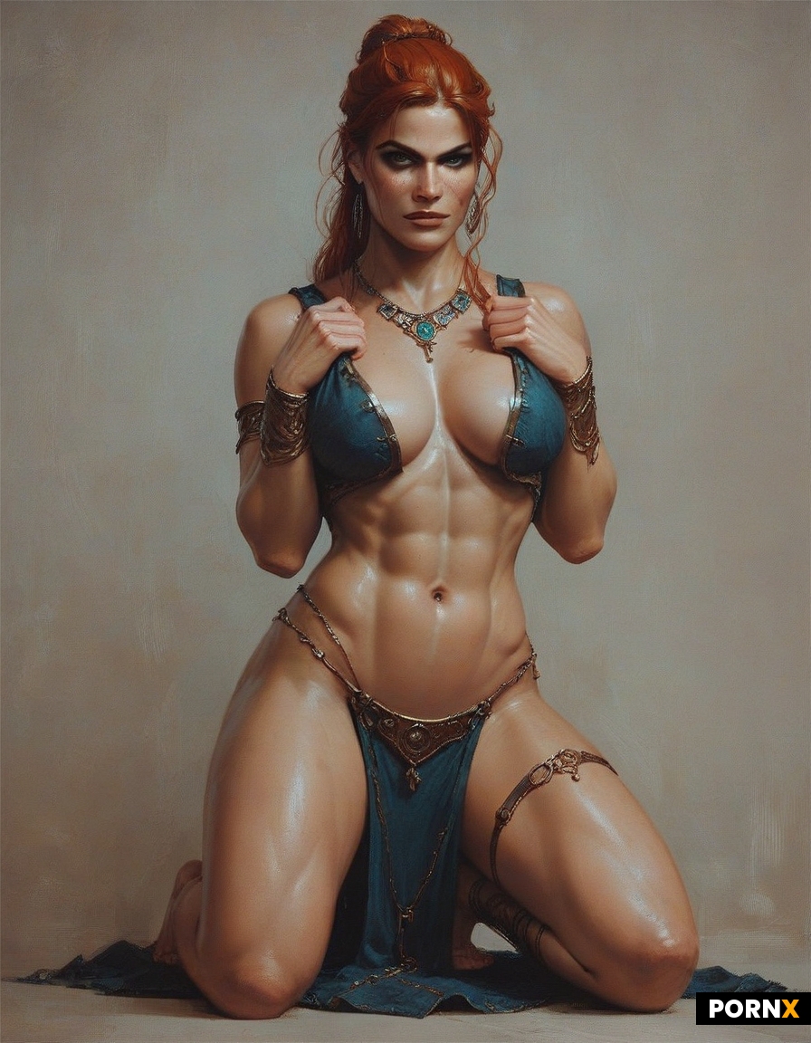 redhead woman in a loincloth