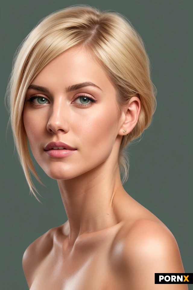 Woman, Fit, Red skin, Oiled skin, Cute face, Beauty face, Straight hair, Spanish, Small ass, One, 30 Years old, Laurie Greasley, 2D, Drawing splash art, Fantasy style, Sketch lines, Realism, sketch Lines, Blonde hair, Skinny, Portrait, Wide jaw, Blue eye color, Green eye color, Medium breasts, Natural breasts, Rounded breasts, Muscular