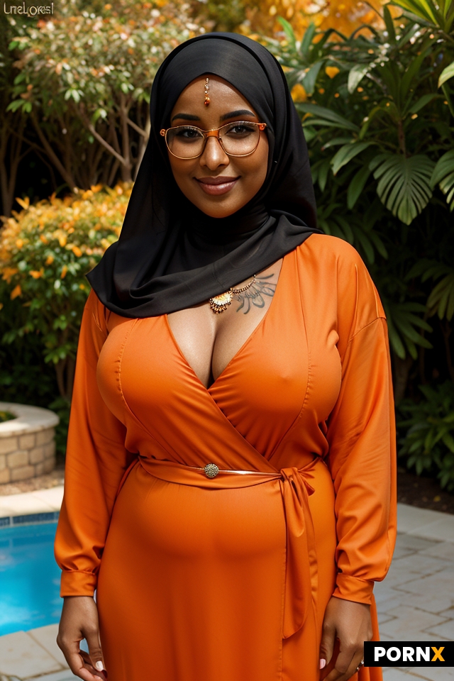 orange hijab woman