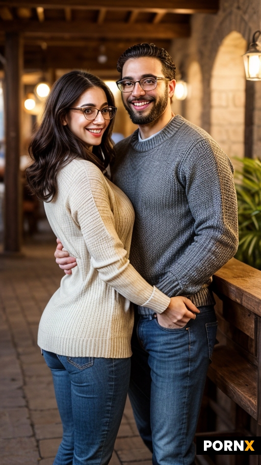 Woman standing with man